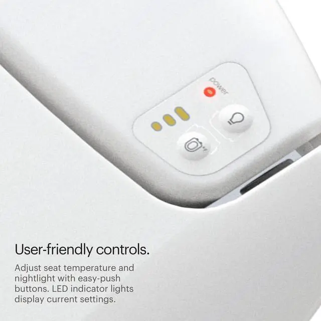 Alt view image 3 of 5 - L60-EW LumaWarm Heated Nightlight Elongated Toilet Seat, White