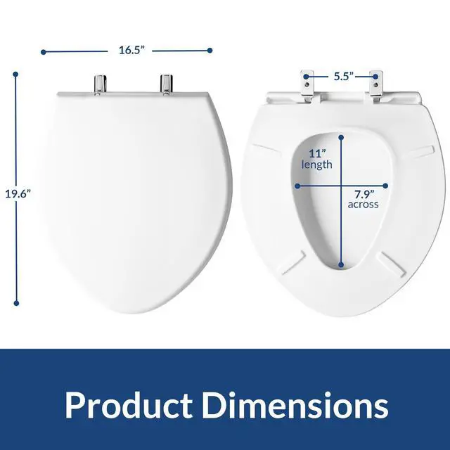 Alt view image 6 of 7 - 1000CPT Paramont Heavy Duty OVERSIZED Closed Front Toilet Seat with 1,000 lb Weight limit will Never Loosen & Reduce Call-backs, ROUND/ELONGATED, Plastic, White