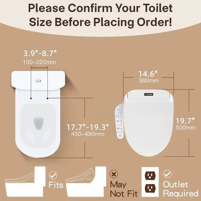 Alt view image 5 of 7 - P30B Bidet Toilet Seat - Dual Control (Side Panel & Remote), Warm Water Wash, Heated Seat, Warm Air Dryer, LED Night Light,Existing Toilets Electric Bidet Elongated Electronic Heated Smart