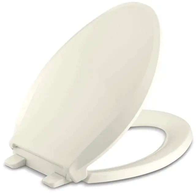 Main image of K-4636-96 Cachet Quiet Close Elongated Toilet Seat, Slow Close Lid and Seat, Grip-Tight Bumpers and Installation Hardware, Biscuit