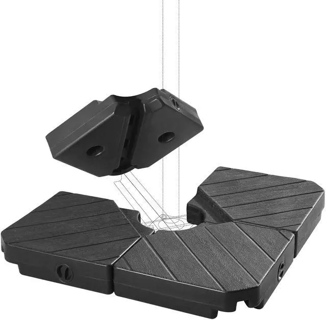 Main image of Patio Offset Umbrella Base Stand, 180 LBS Sand Filled Outdoor Base Heavy-Duty for Cantilever Umbrellas, Large Easy-Fill Spouts for Water & Sand Filling