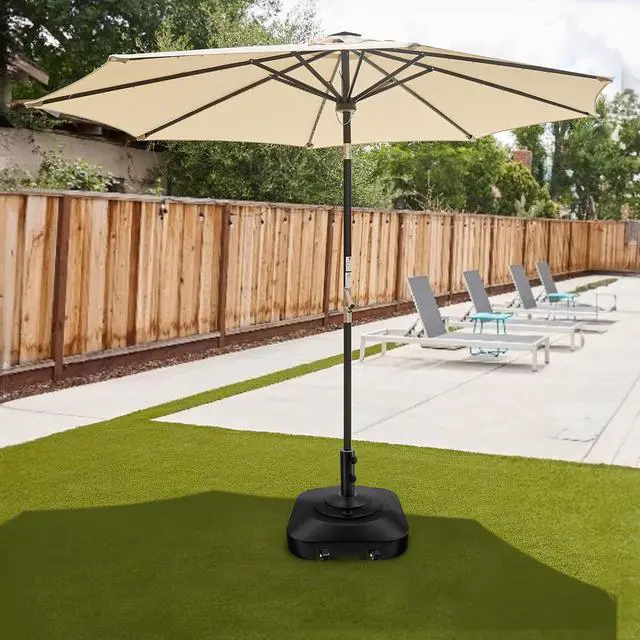 Alt view image 7 of 7 - Umbrella Base with 5 Wheels, Upgraded 145lb Umbrella Stand Base, Heavy Duty & Windproof, Fillable Umbrella Base Mobile Umbrella Outdoor for Patio, Deck, Poolside, Lawn, Fits Most Sized Umbrellas