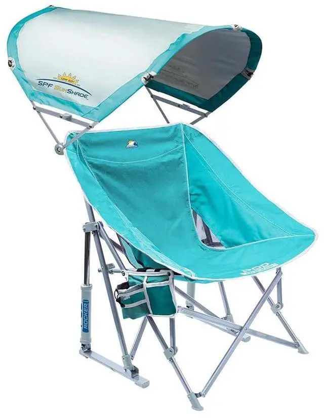 Main image of Waterside Pod Rocker Outdoor Rocking Chair with Sunshade Canopy