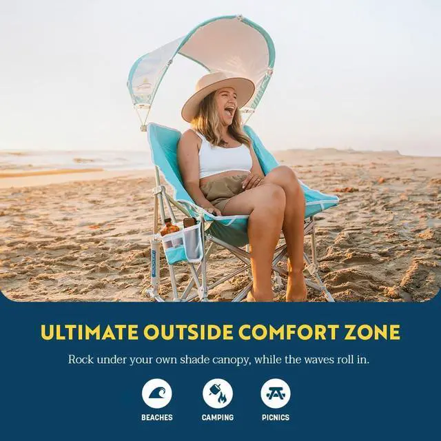 Alt view image 2 of 5 - Waterside Pod Rocker Outdoor Rocking Chair with Sunshade Canopy