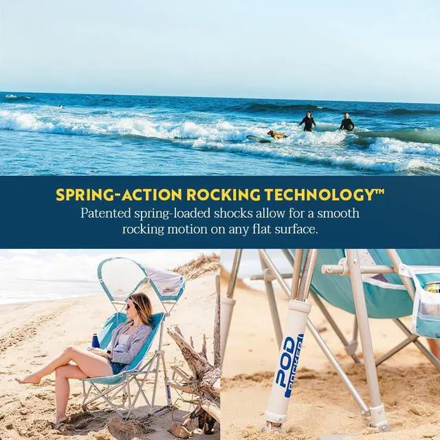 Alt view image 4 of 5 - Waterside Pod Rocker Outdoor Rocking Chair with Sunshade Canopy