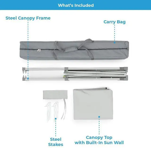 Alt view image 7 of 7 - Instant Straight Leg Canopy Tent with Adjustable Sun Wall, 6 ft x 4 ft , Gray