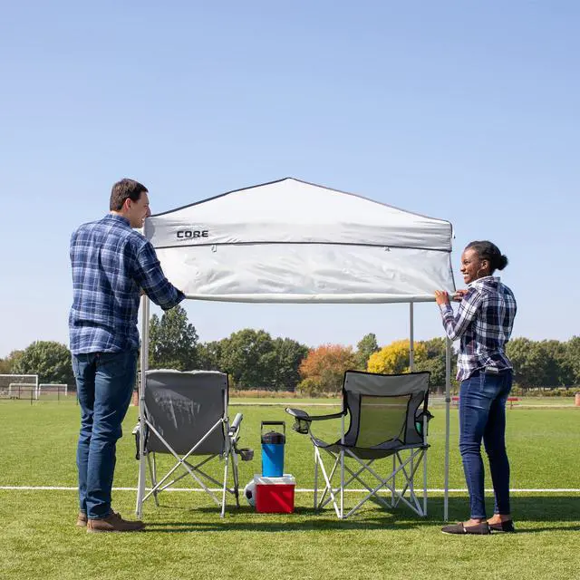 Alt view image 2 of 7 - Instant Straight Leg Canopy Tent with Adjustable Sun Wall, 6 ft x 4 ft , Gray