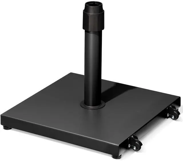 Main image of 45lbs Patio Umbrella Base with Wheels - Heavy Duty Outdoor Patio Market Umbrella Stand for Deck with Rollers, Poolside, Balcony, Wind-Resistant Design, Black