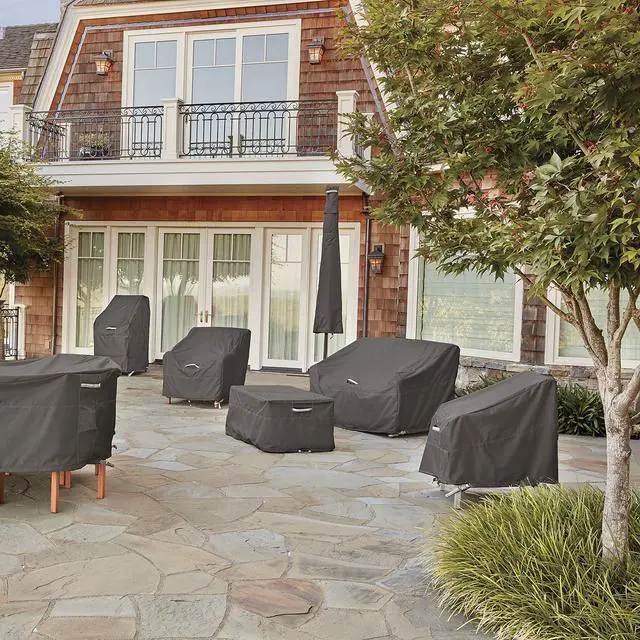 Alt view image 6 of 7 - Ravenna Water-Resistant 100 Inch Patio V-Shaped Sectional Lounge Set Cover, Patio Furniture Covers