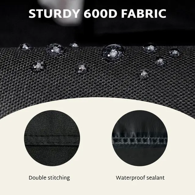 Alt view image 5 of 7 - Round Patio Furniture Cover 132 x 34 inch, 11 ft, Outdoor Waterproof and Weatherproof for Garden Table and Chairs, Heavy Duty 600D, fit 132, 130, 128, 126 Diameter
