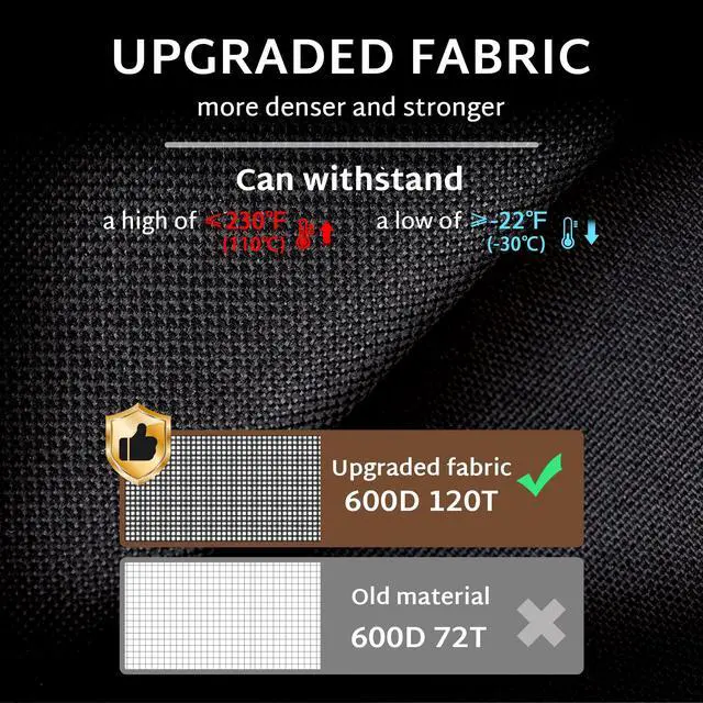 Alt view image 6 of 6 - Outdoor Patio Furniture Set Covers 180 x 96 inch Waterproof Weatherproof Rectangular Cover, Heavy Duty 600D for Outside Extra Large Dining Table and Chairs