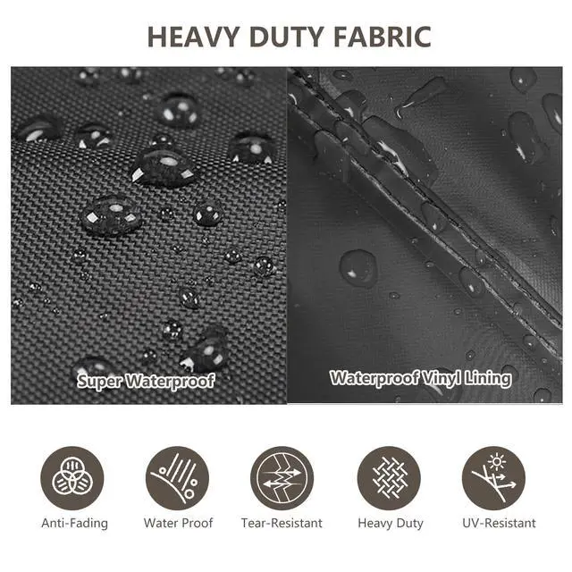 Alt view image 5 of 7 - Patio Furniture Set Covers,4 Pcs 600D Heavy Duty 100% Waterproof Outdoor Furniture Cover,Fit Patio Loveseat, Chair and Coffee Table (Black,Medium)