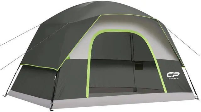 Main image of Tent 6 Person, Waterproof Windproof Double Layer Family Dome Tent, Easy Setup with Large Mesh Windows & Wide Door for Camping