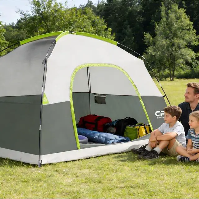 Alt view image 7 of 7 - Tent 6 Person, Waterproof Windproof Double Layer Family Dome Tent, Easy Setup with Large Mesh Windows & Wide Door for Camping