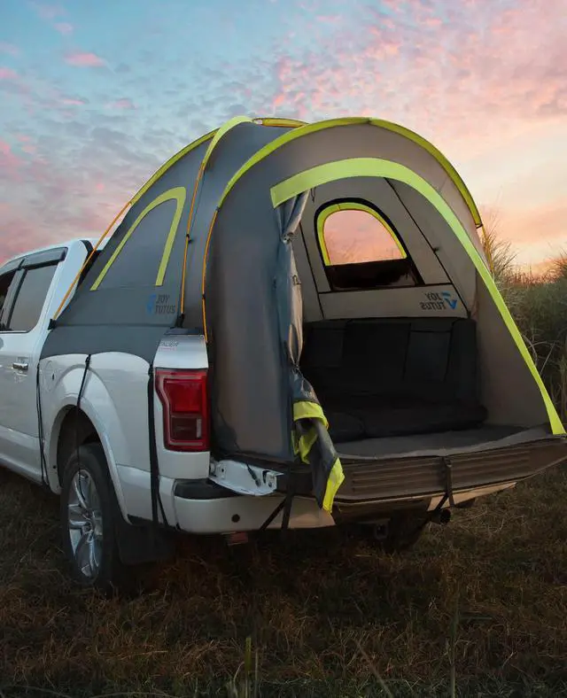 Alt view image 2 of 7 - Pickup Truck Tent 5ft 2.0, Waterproof PU2000mm Double Layer for 2 Person, Portable Truck Bed Tent with Rainfly, Green, Aluminum Pole