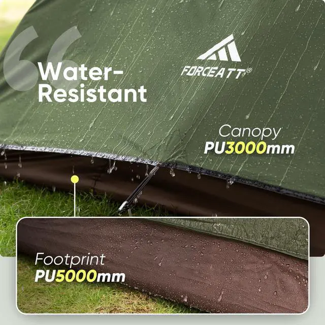 Alt view image 3 of 7 - 4 Person Camping Tent, Professional Waterproof & Windproof. Lightweight Backpacking Tent Suitable for Camping,Hiking, Outdoor, Mountaineering and Travel