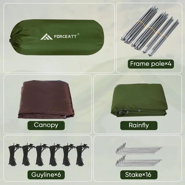 Alt view image 5 of 7 - 4 Person Camping Tent, Professional Waterproof & Windproof. Lightweight Backpacking Tent Suitable for Camping,Hiking, Outdoor, Mountaineering and Travel
