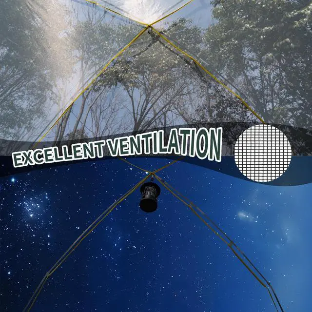 Alt view image 6 of 7 - 4 Person Blackout Camping Tent, Easy Setup Waterproof Family Dome Tent for Camping with Rainfly, Portable Double Layer Large Family Tent for Outdoor Camping&Hiking