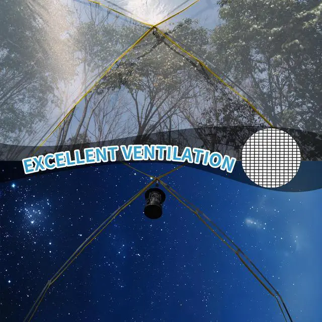 Alt view image 6 of 7 - Tents 4 Person Camping Tent, Easy Setup Waterproof Family Tents for Camping, Portable Dome Tent for Outdoor Camping with Rainfly, Carry Bag Deepblue