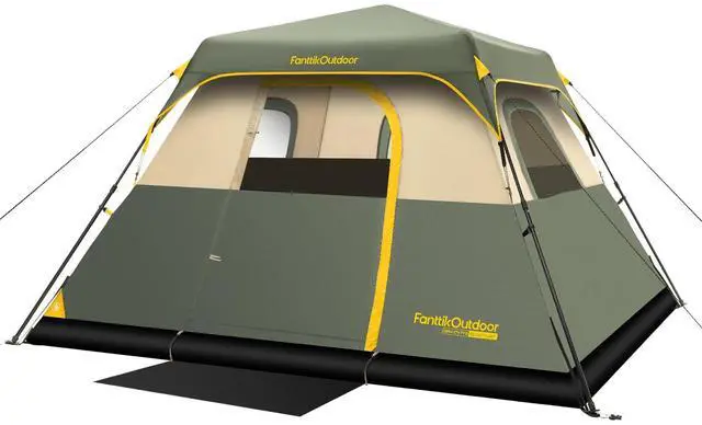 Main image of Zeta C4 Pro Camping Tent 4 Person Instant Cabin Tent Setup in 60 Seconds with Rainfly & Windproof Portable with Carry Bag for Family Camping & Hiking, Upgraded Ventilation, Green