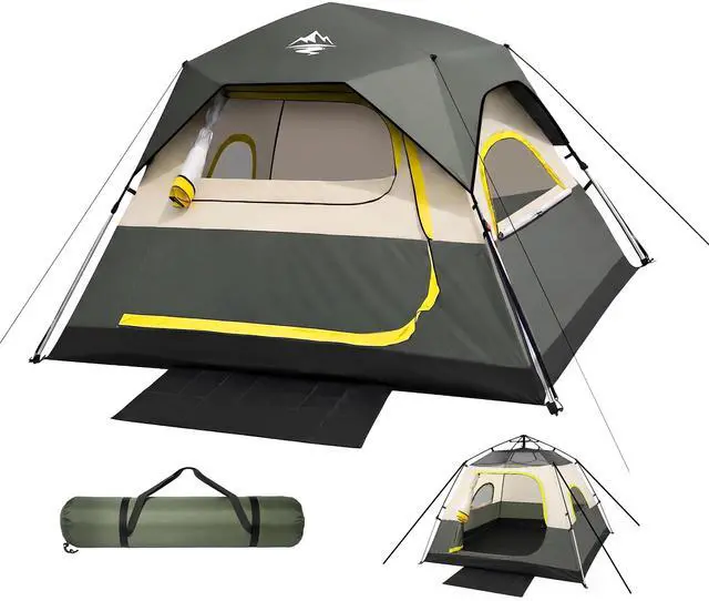 Main image of Tent 4 Person Tents for Camping - Instant Cabin Tent Setup in 50 Seconds with Rainfly & Windproof, Portable Pop Up Tents with Carry Bag for Family Outdoor Camping & Hiking