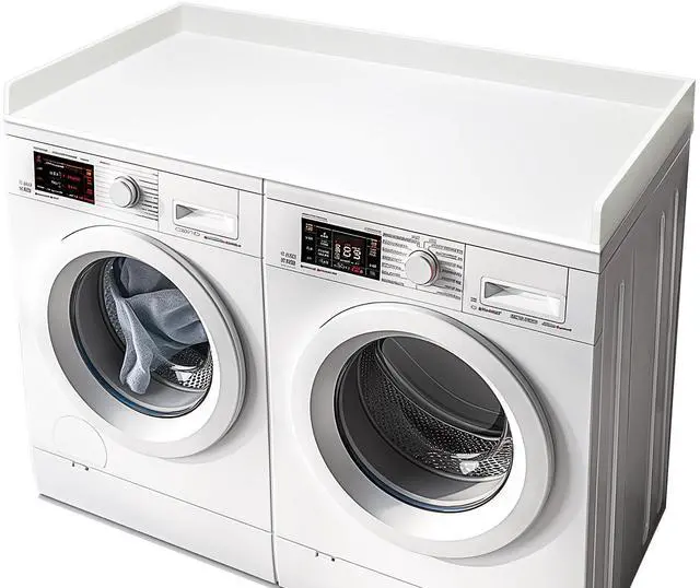 Main image of Washer Dryer Countertop, 27.5" x 54" Bamboo Washer and Dryer Countertop for Laundry Room Organization(White)