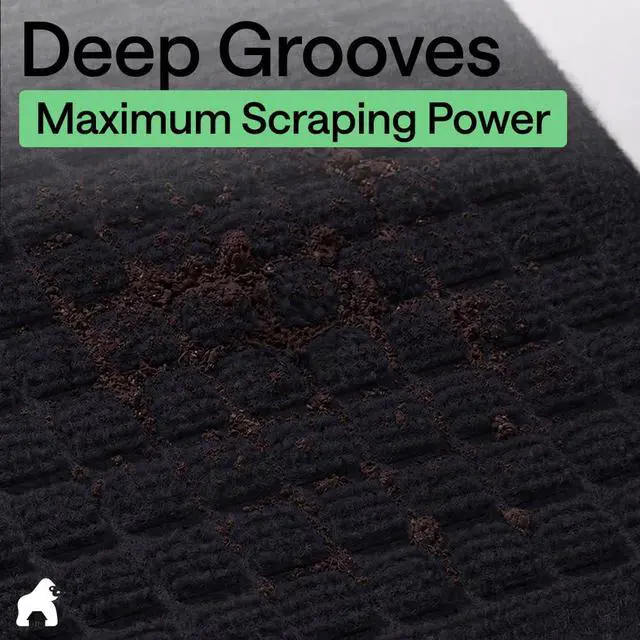 Alt view image 3 of 7 - Ultra Absorbent Front Door Mat Outside Entrance, 47x35, Traps Dirt and Moisture, HydroABSORB Indoor Outdoor Doormat Holds Up to 6 Cups Water, Stain and Fade Resistant Welcome Mat, Black