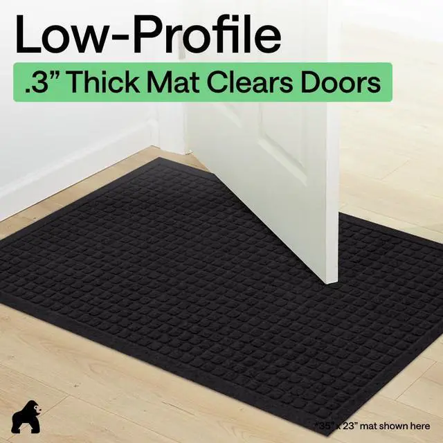 Alt view image 7 of 7 - Ultra Absorbent Front Door Mat Outside Entrance, 47x35, Traps Dirt and Moisture, HydroABSORB Indoor Outdoor Doormat Holds Up to 6 Cups Water, Stain and Fade Resistant Welcome Mat, Black