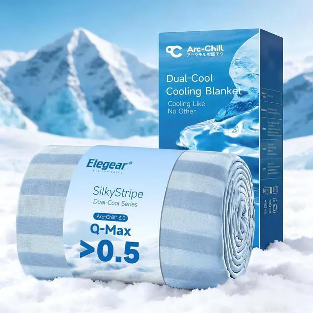 Main image of Revolutionary Cooling Blanket King, Absorbs Heat to Keep Body Cool for Night Sweats, Double Sided Arc-Chill3.0 Cooling Fiber Q-Max>0.5, Lightweight Summer Cold Blankets for Sleeping 90 x 108