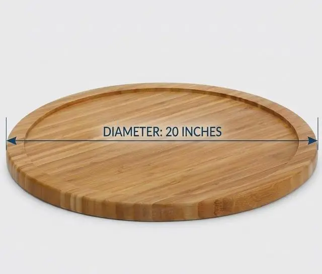 Alt view image 2 of 7 - Bamboo Wooden Non-Skid Lazy Susan Turntable Fully Rotating Pantry Cabinet