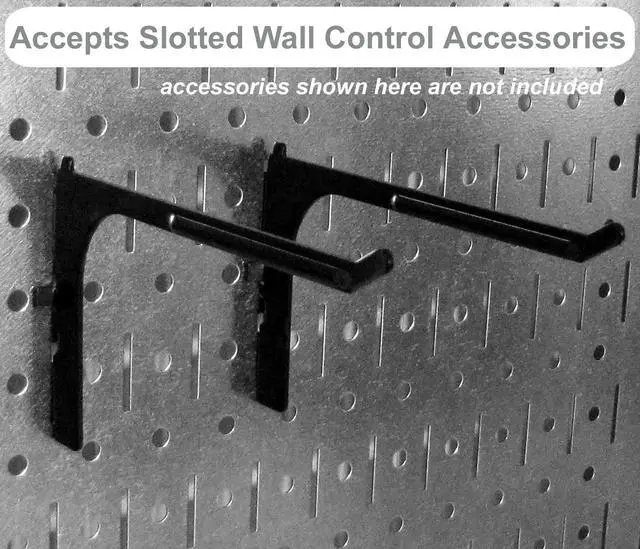 Alt view image 4 of 5 - 30-P-3232B Black Metal Pegboard Pack - (2) 32" Tall x 16" Wide Black Pegboards
