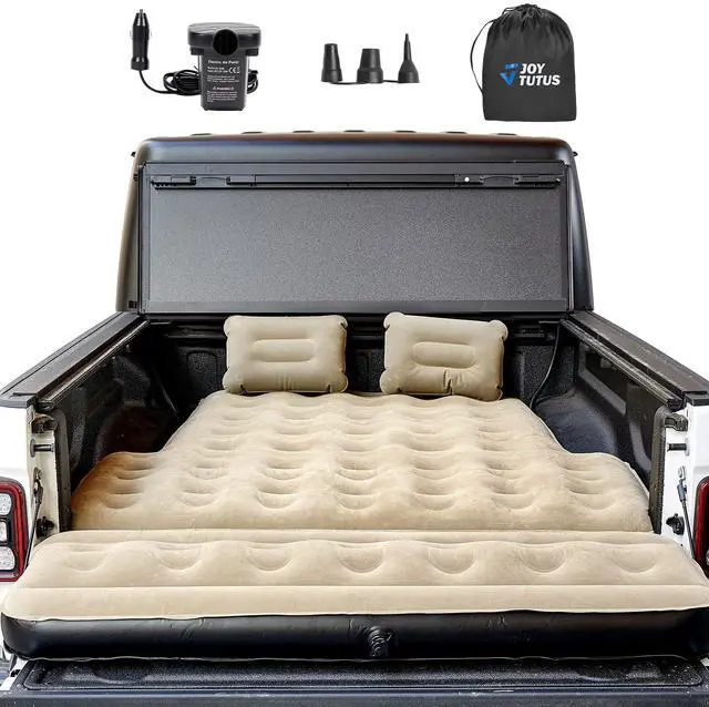Main image of 5-5.2Ft Truck Bed Air Mattress with Removable Tailgate Extension, Thickened Inflatable 5ft Compact Short Truck Beds, Compatible with Tacoma&Ranger&Gladiator&Colorado&Canyon,Camel&Black