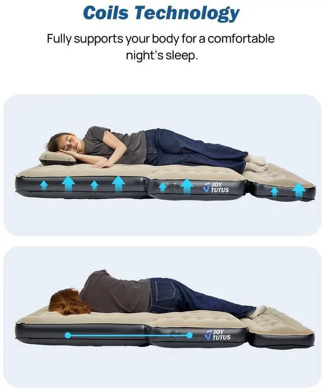 Alt view image 6 of 7 - 5-5.2Ft Truck Bed Air Mattress with Removable Tailgate Extension, Thickened Inflatable 5ft Compact Short Truck Beds, Compatible with Tacoma&Ranger&Gladiator&Colorado&Canyon,Camel&Black