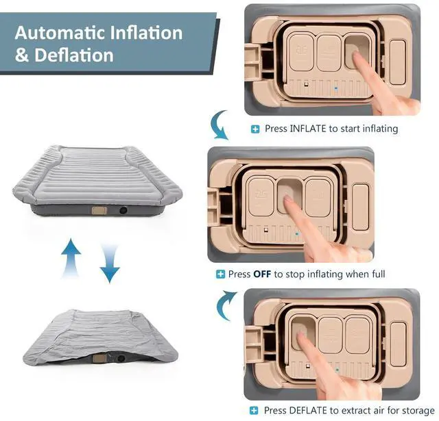 Alt view image 4 of 7 - Self-Inflating SUV Air Mattress with Built in Electric Pump