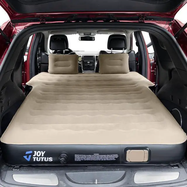 Main image of SUV Inflatable Mattress for Outdoor Car Camping,Soft Flocking and Extra Thick Oxford Surface Air Mattress, SUV Air Mattress Camping Bed with Upgraded Built-in Air Pump, 2 Pillows(Camel&Black)