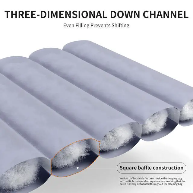 Alt view image 5 of 7 - Ultralight Down Sleeping Bag, 650FP Backpacking Sleeping Bag for Adults, 40.4 Waterproof Sleeping Bags for Camping, Hiking, Traveling with Compression Sack
