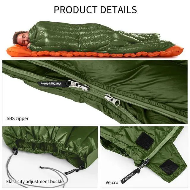 Alt view image 6 of 7 - Ultralight Backpacking RDS Down Sleeping Bag for Adults, 650 Fill Power Sleeping Bag for 42/52, 20oz Compact Lightweight Sleeping Bags for Hiking Camping 3 Seasons
