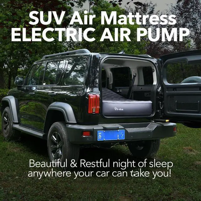 Alt view image 2 of 7 - SUV Air Mattress, Ultra-Thick Material Extra-High Car Air Mattress, SUV Mattress for Toyota 4runner, Jeep Wrangler, Car Mattress Inflatable Grey