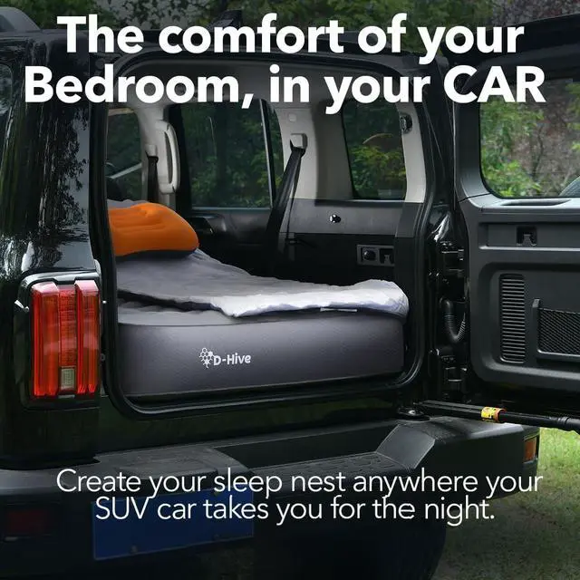Alt view image 4 of 7 - SUV Air Mattress, Ultra-Thick Material Extra-High Car Air Mattress, SUV Mattress for Toyota 4runner, Jeep Wrangler, Car Mattress Inflatable Grey