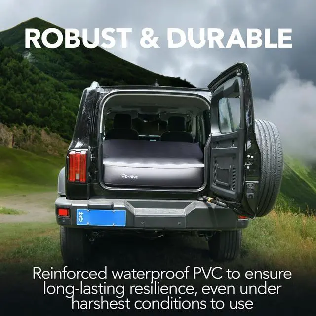 Alt view image 3 of 7 - SUV Air Mattress, Ultra-Thick Material Extra-High Car Air Mattress, SUV Mattress for Toyota 4runner, Jeep Wrangler, Car Mattress Inflatable Grey