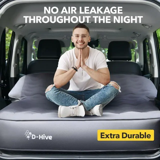 Alt view image 5 of 7 - SUV Air Mattress, Ultra-Thick Material Extra-High Car Air Mattress, SUV Mattress for Toyota 4runner, Jeep Wrangler, Car Mattress Inflatable Grey