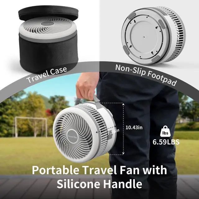 Alt view image 7 of 7 - Socool 40000mAh Portable Fan Foldable Battery Rechargeable with 8 Speed & 106H, 90° Osciliating Floor Standing Fan Remote, Desk Fan with 8H Timer & LED Light for Home Outdoor Travel Camping