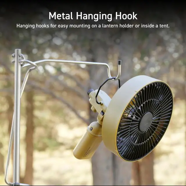 Alt view image 5 of 7 - NESTOUT Outdoor Camping Fan with Tripod, 4 Speed Settings & Breeze Mode, 3 Angle Oscillation, 90° Adjustable Tilt, Timer (30/60/90 mins), USB C Compatible, Portable Tent Fan (Black Full Kit)