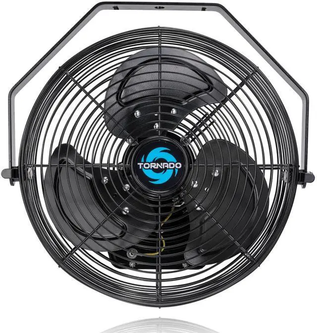 Main image of 12 Inch Outdoor Water-Resistant Metal Industrial Wall Mounted Fan IPX4 Rated High Velocity Wall Fan For Commercial, Industrial, Residential, 3 Speed 6.6 FT Cord cETL Safety Listed, Black