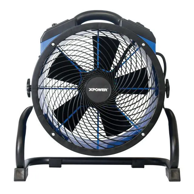 Alt view image 3 of 7 - FC-300 Heavy Duty Industrial High Velocity Whole Room Air Mover Air Circulator Utility Shop Floor Fan, Variable Speed, Timer, 14 inch, 2100 CFM, Black, Blue