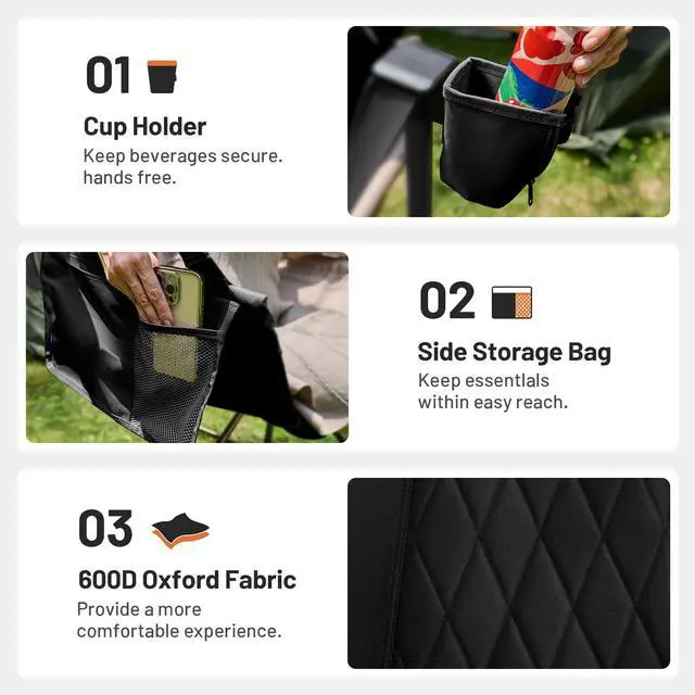 Alt view image 6 of 7 - Hammock Camping Chair, Portable Oversized Swinging Camp Chairs