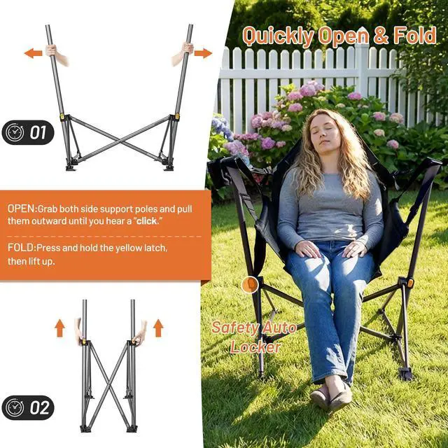 Alt view image 7 of 7 - Hammock Camping Chair, Portable Oversized Swinging Camp Chairs