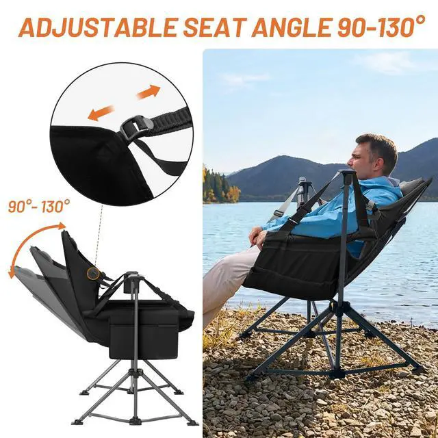 Alt view image 4 of 7 - Hammock Camping Chair, Portable Oversized Swinging Camp Chairs