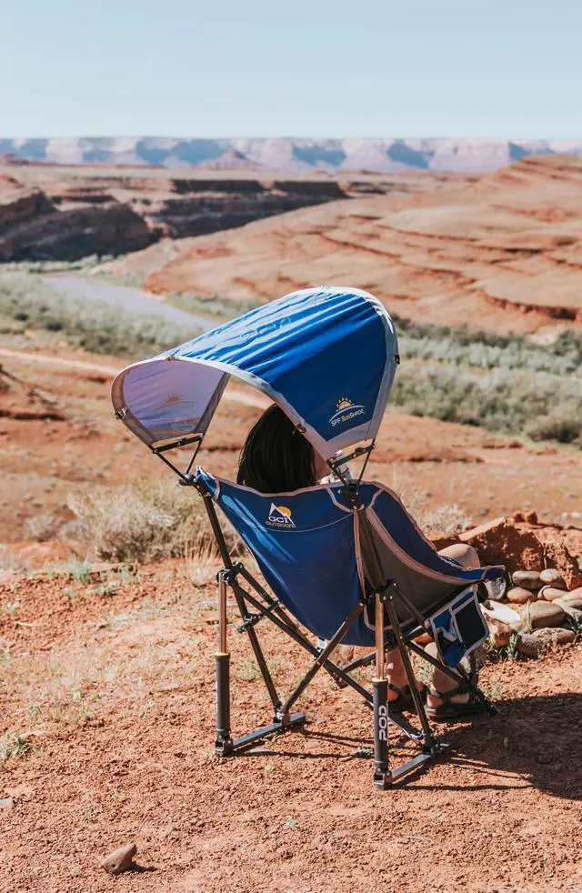 Alt view image 5 of 6 - Pod Rocker Outdoor Rocking Chair with SunShade Canopy
