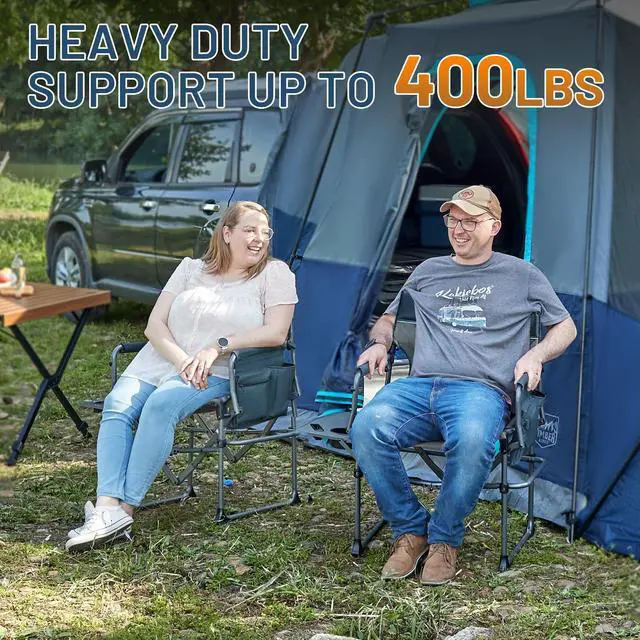 Alt view image 2 of 7 - 400lbs Heavy Duty Camping Chair Portable Directors Chair